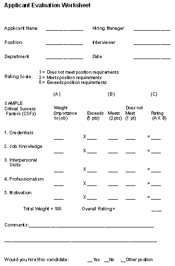 Application Evaluation Tool